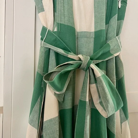 Maeve Green and White Checkered Midi Dress - Picture 6 of 11